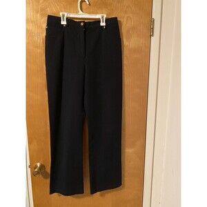 St John Sport Navy Blue Straight Leg Pants Sz 14